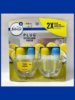 Febreze Plug Scented Oil Refill - Fresh Lemon - 2 Pack - Kitchen Air Freshener